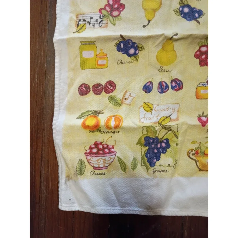 Vintage 1950s Startex Country Fruit Tea Towel